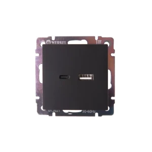 Розетка USB встраиваемая Werkel W1171808 цвет черный матовый