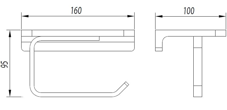 Металлический держатель рулона с полкой OMNIRES Лугано ARCH-00139310 - Вид №2