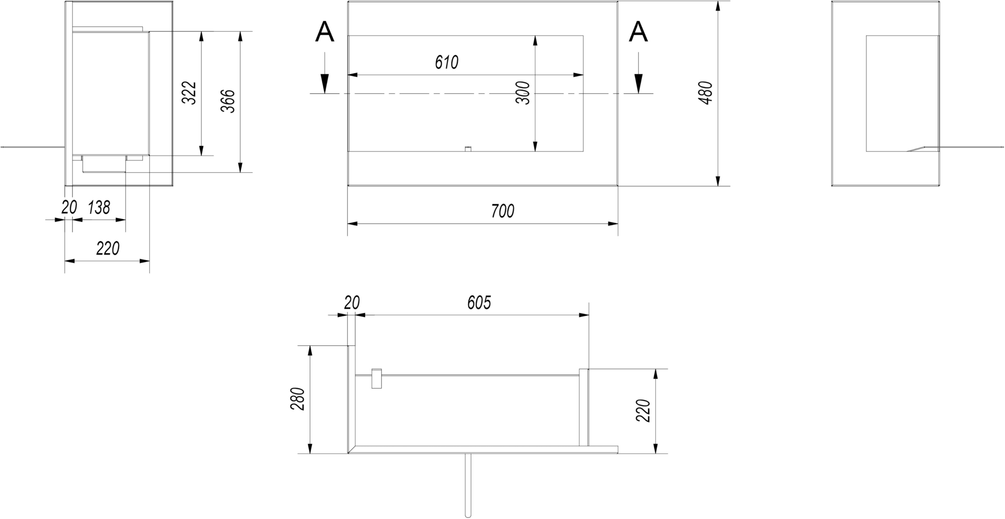 Kratki Настенный угловой камин из биоэтанольной стали sun-id-1468493 - Вид №9