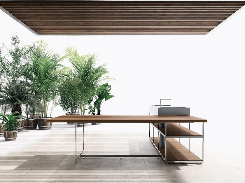 Boffi Летняя кухня из нержавеющей стали и дерева с барбекю sun-id-1468641 - Вид №2