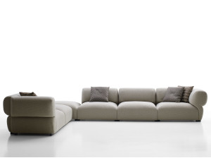 Секционный угловой диван из ткани