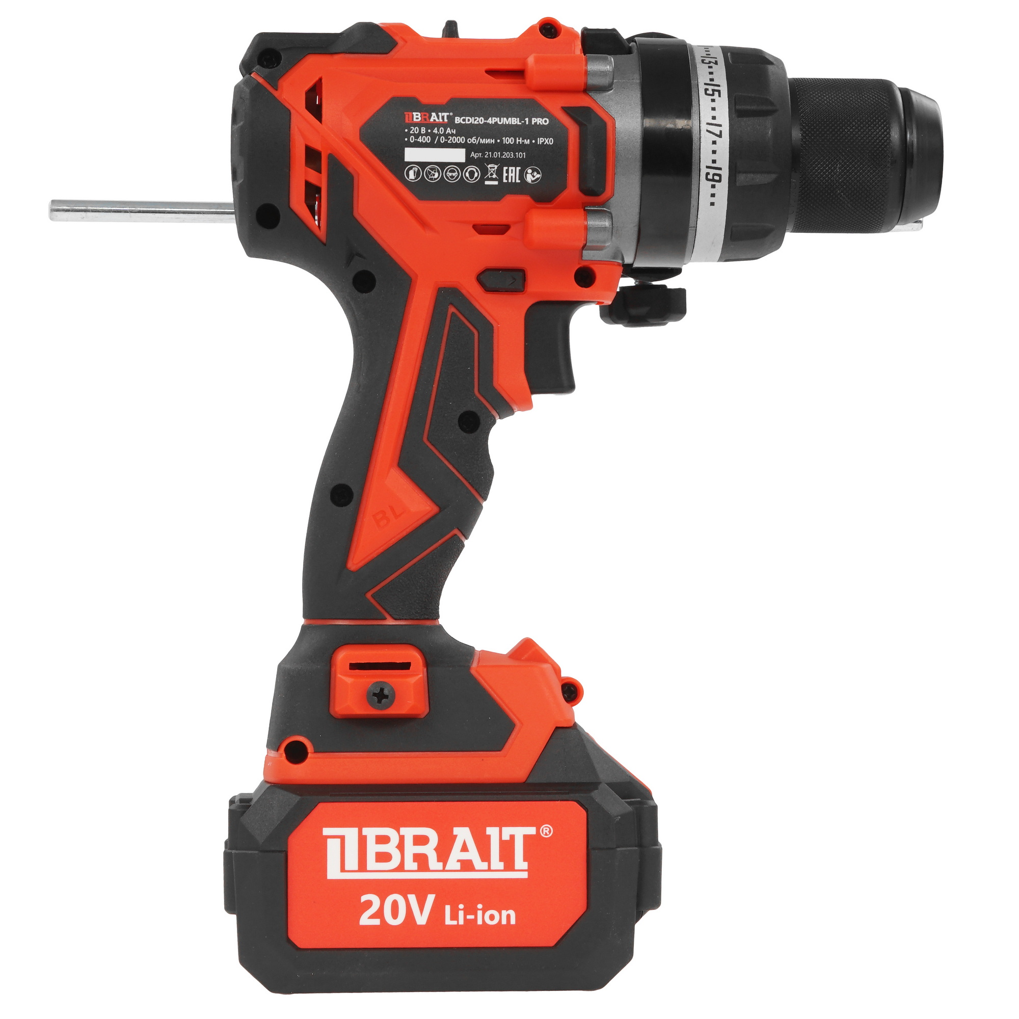 Дрель-шуруповерт BRAIT BCDI20-4PUMBL PRO 9230661 STDN-0026379 - Вид №2