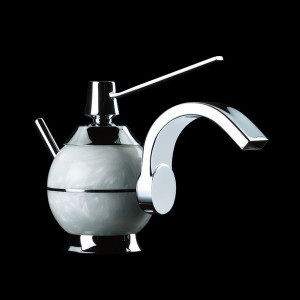 7260-205 Mariner Perle, однорычажный смеситель для биде с загнутым носом с донным клапаном, цвет красный