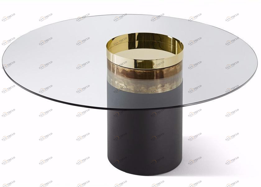 Gallotti&Radice Круглый хрустальный стол на деревянной основе Haumea sun-id-1487571