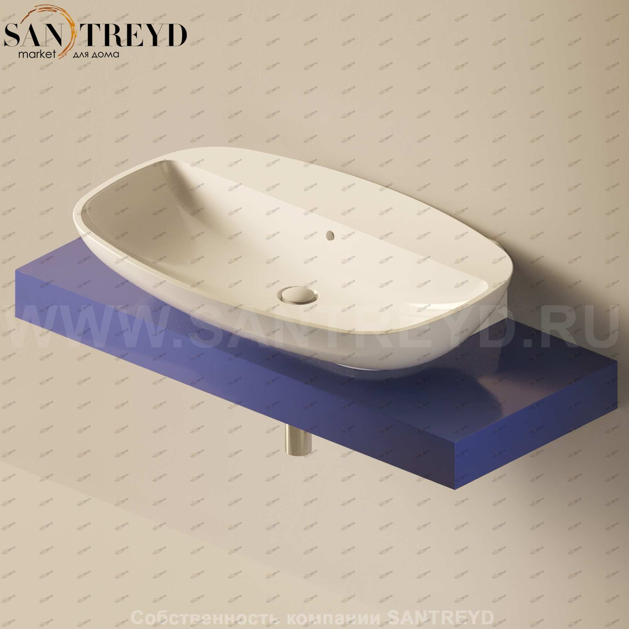 Flaminia FORTY6 Столешница от 120 до 250 см синяя F68082.5003 Ceramica Flaminia F680825003