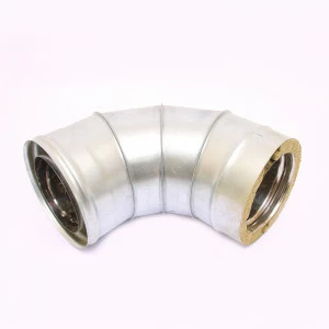 Сэндвич-колено 90" Ferrum Ф150х210 нержавеющая сталь (430/0,5мм)