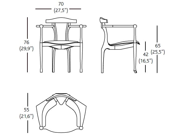 Стул из ясеня с подлокотниками BD Barcelona Гаулино ARCH-00066186 - Вид №29