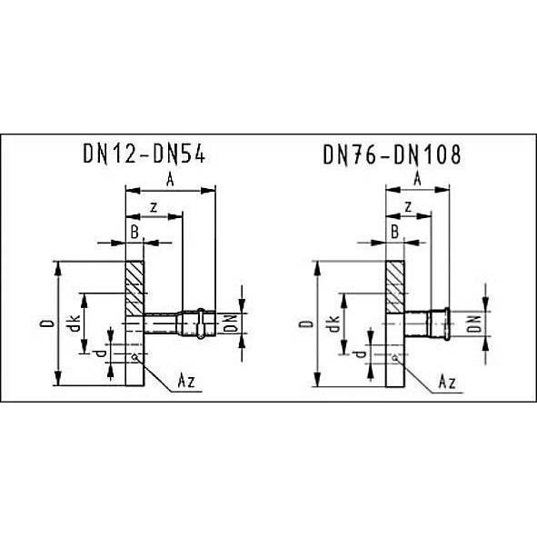 617VAPF76 SANHA 17-VA-PF пресс-фланец для газа, нержавеющая сталь DN 65 / 76,1 mm мм  - Вид №1
