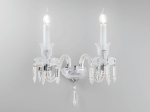 Стеклянный настенный светильник с кристаллами