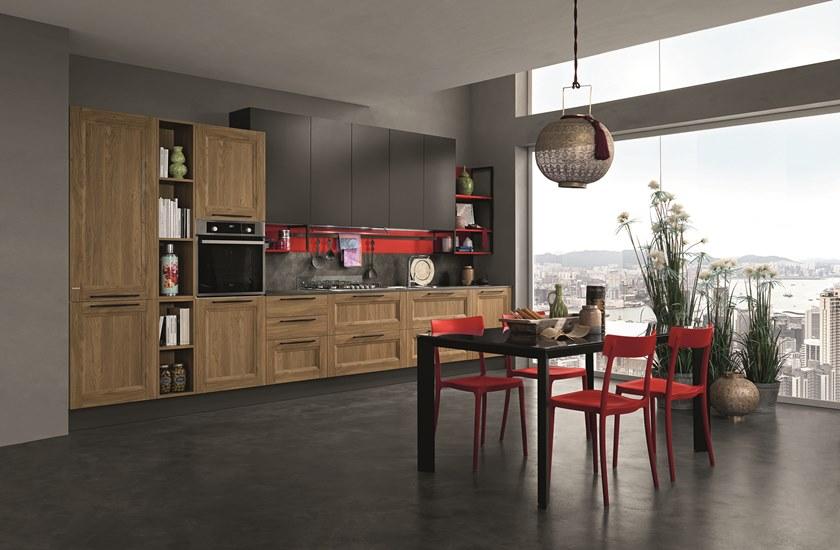 Febal Casa Линейная кухня с ручками sun-id-1430838 - Вид №3