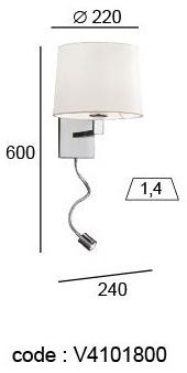 Terzo Light Настенный светодиодный светильник из стали и пвх с гибким кронштейном  V4101800  - Вид №2