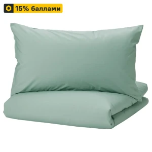 Наволочка Inspire из сатина 50x70 см в зелёном цвете 89337642