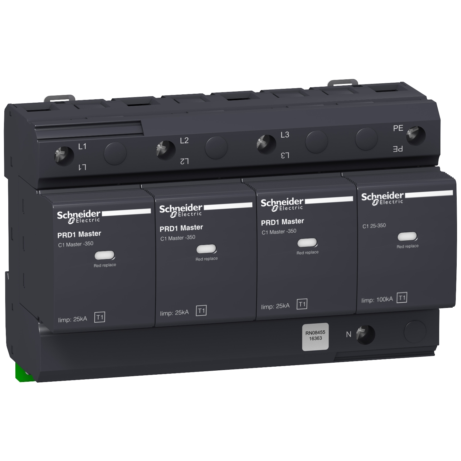 16363 PRD1 MASTER ОПН 3 ПОЛЮСА И НЕЙТРАЛЬКЛАСС 1 СО СМЕННЫМИ КАРТРИДЖАМИ Schneider Electric Acti 9 