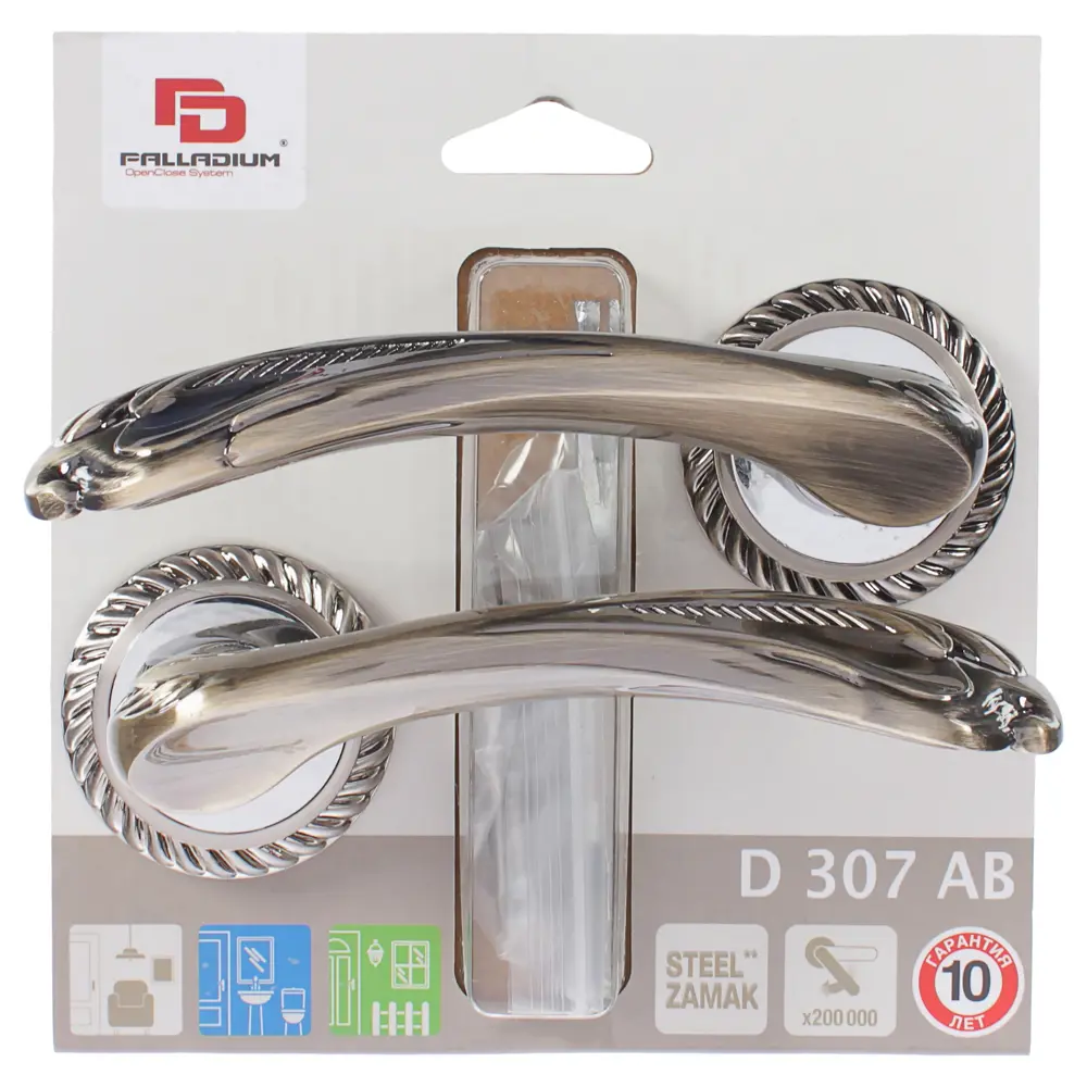 Ручка дверная на розетке Palladium D 307, цвет античная бронза STLM-2026590 - Вид №3