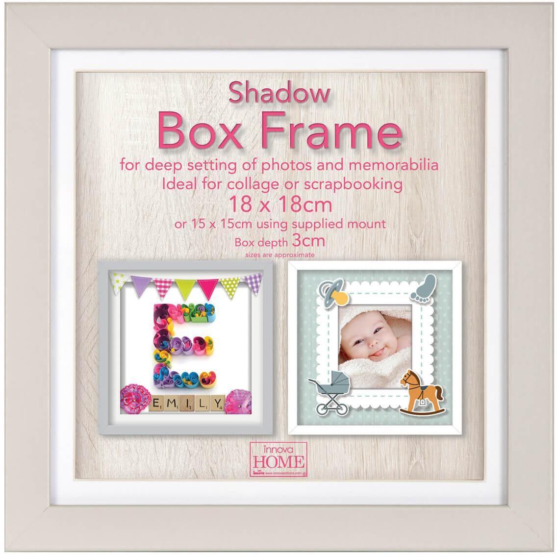 Б0046296 Фоторамка PI09903 Ф/рамка 18*18cm Shadow Box Grey (окно 15*15см), серый, МДФ (6/540) Innova