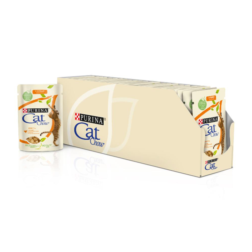 ПР0045316 Корм для кошек с курицей и кабачками в желе, пауч 85 г Cat Chow  - Вид №8