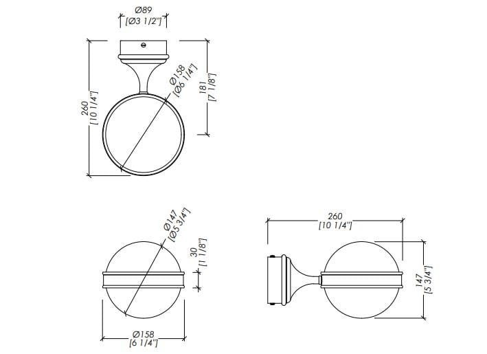 Латунный настенный светильник Devon&Devon Kalos ARCH-00140582 - Вид №4