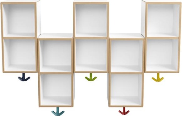 M20.03.007 Двойной модуль асимметричный, 5 мест с эластичными тройными крючками. HEWI Kids