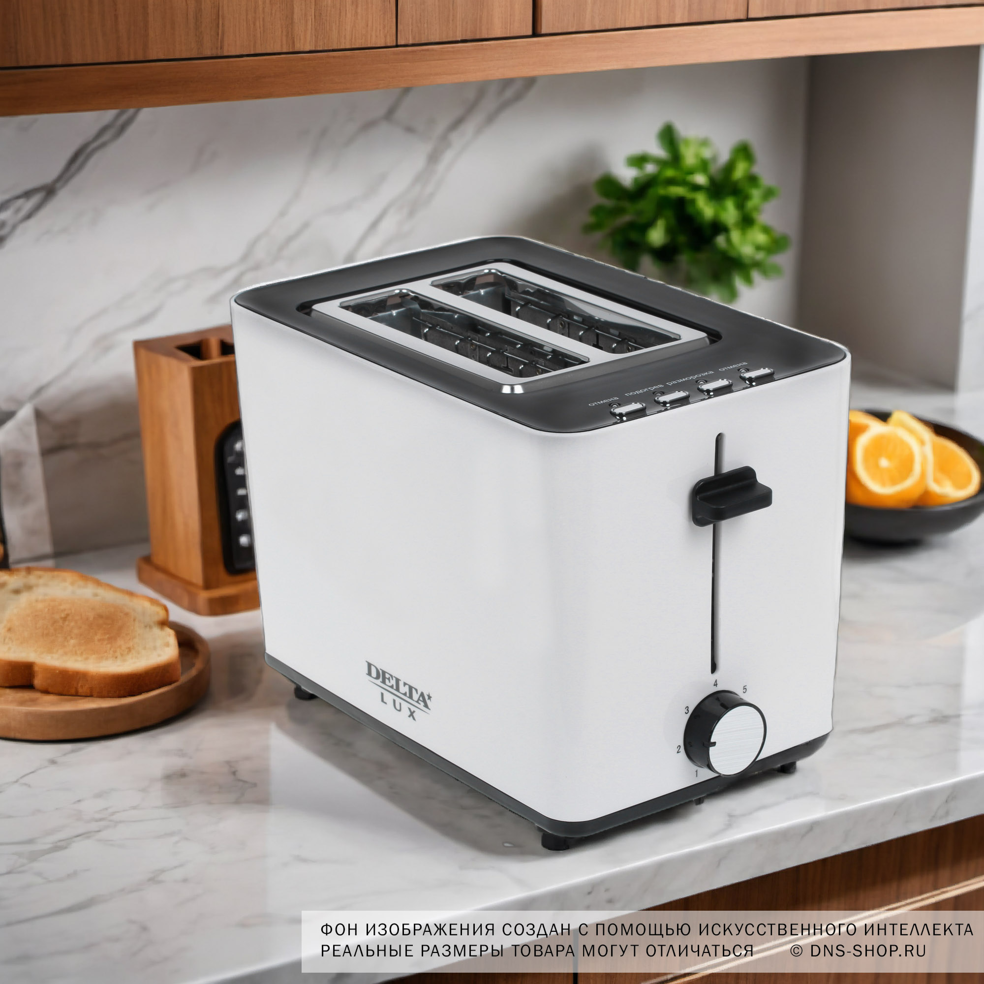 8100038 Тостер Delta LUX DL-072 белый STDN-0089479 - Вид №8