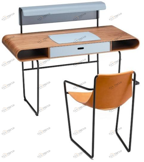 Midj Прямоугольный деревянный стол с ящиками Apelle sun-id-1410704