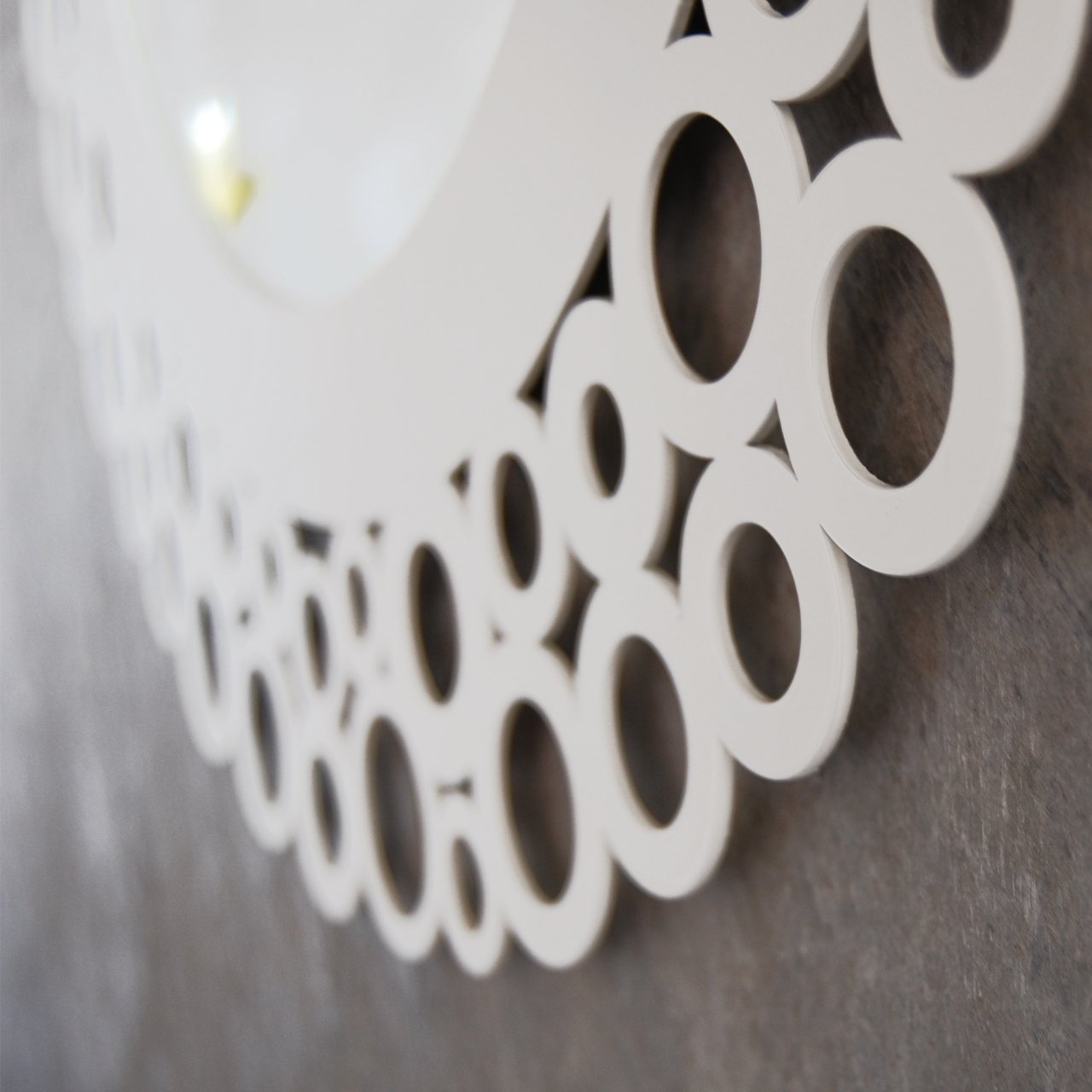 Зеркало круглое в белой раме Como BONESSI НАСТЕННОЕ ЗЕРКАЛО 049442 Белый  - Вид №1