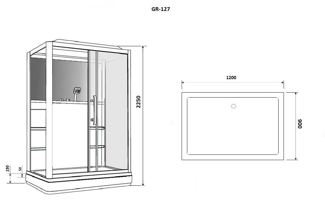 Душевая кабина GROSSMAN GR127R (90x120x225)  - Вид №9