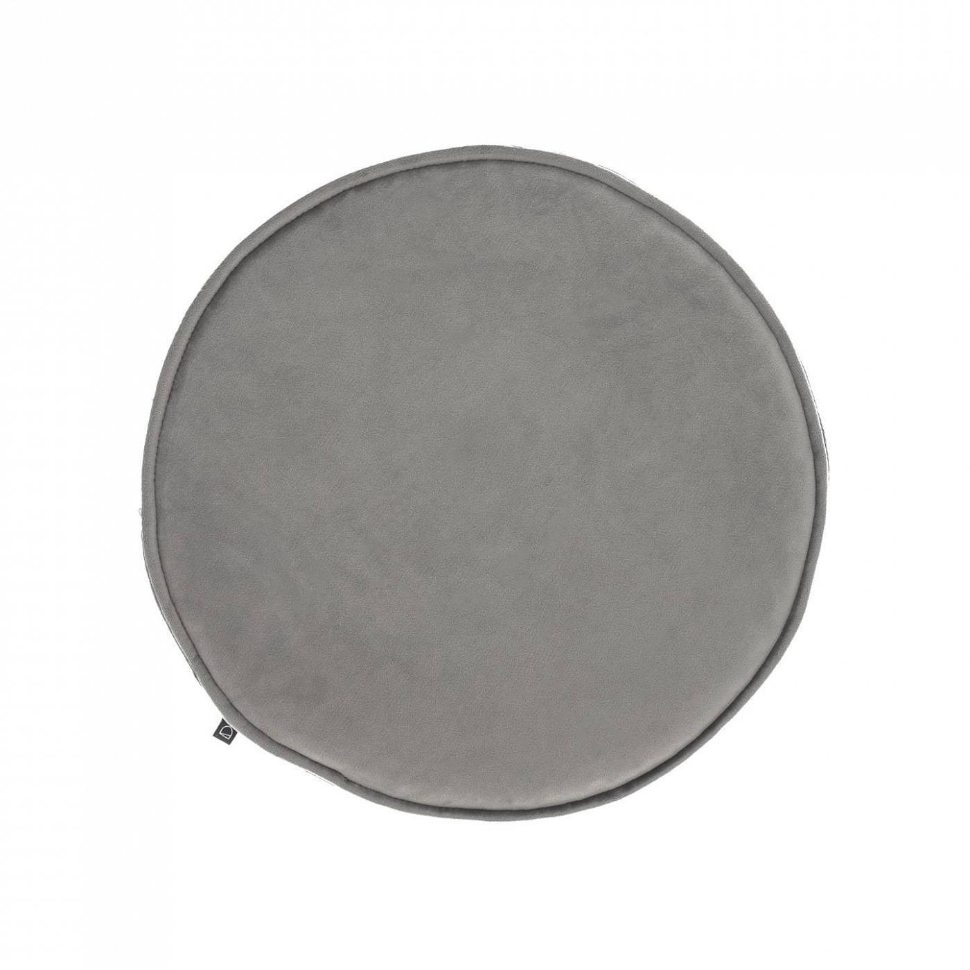 095793 Круглая бархатная подушка на стул светло-серая 35 см La Forma Rimca 