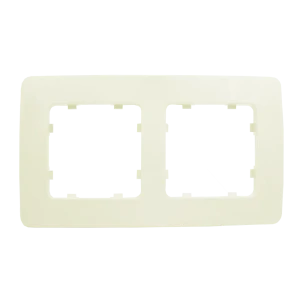 Рамка для розеток и выключателей Hegel 2 поста цвет слоновая кость