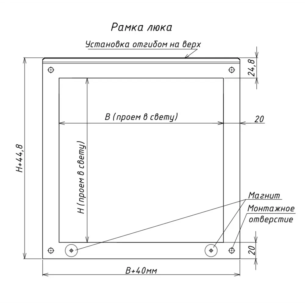 Люк открытого типа на магнитах Хаммер Стикер сталь цвет черный 30x60 см STLM-2169906 - Вид №3