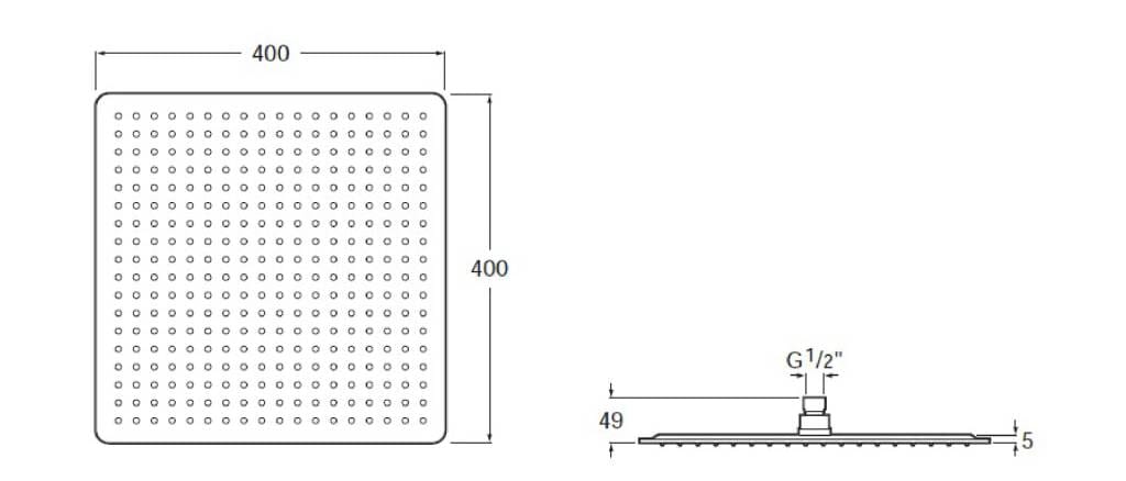 Потолочная ультра-плоская квадратная душевая головка Roca Raindream ARCH-00125904 - Вид №3