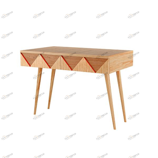Консоль с ящиками деревянная шпон красная Woo Desk WOODI  00-3966074 Бежевый;красный 