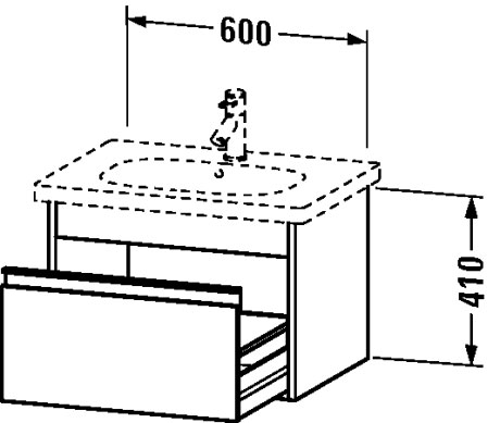KT667003131 Тумбочка подвесная Ketho #KT6670 600 x 455 мм Сосна серебристая, декор Duravit - Вид №1