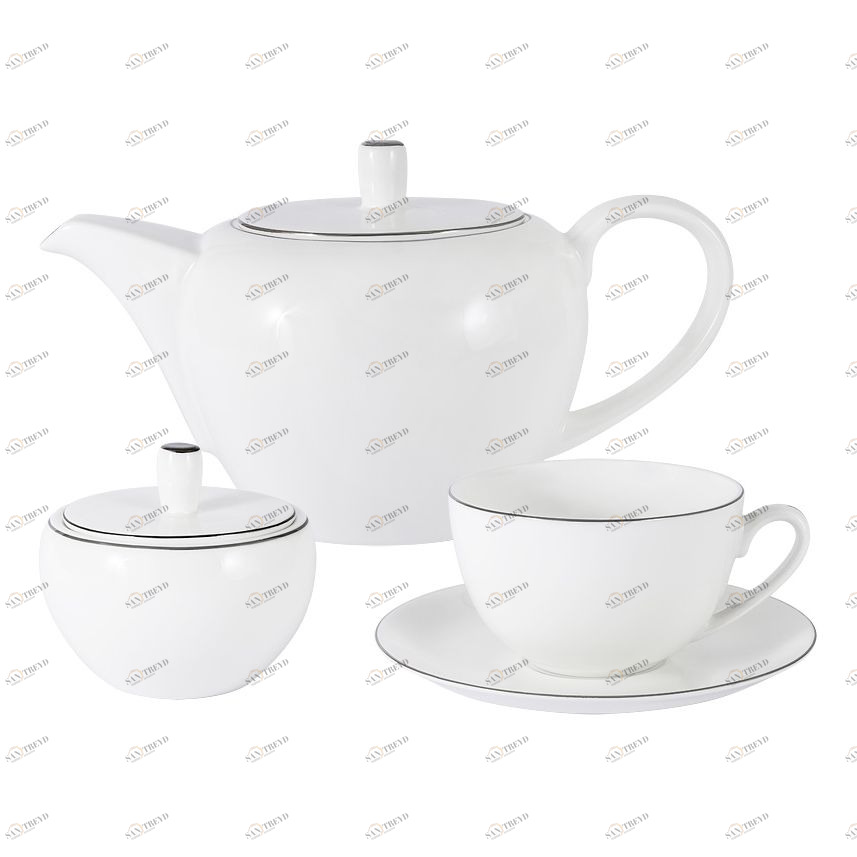 Чайный набор фарфоровый белый 14 предметов в подарочной упаковке "Арктика" ANNA LAFARG EMILY АРКТИКА 00-3946945 Белый 