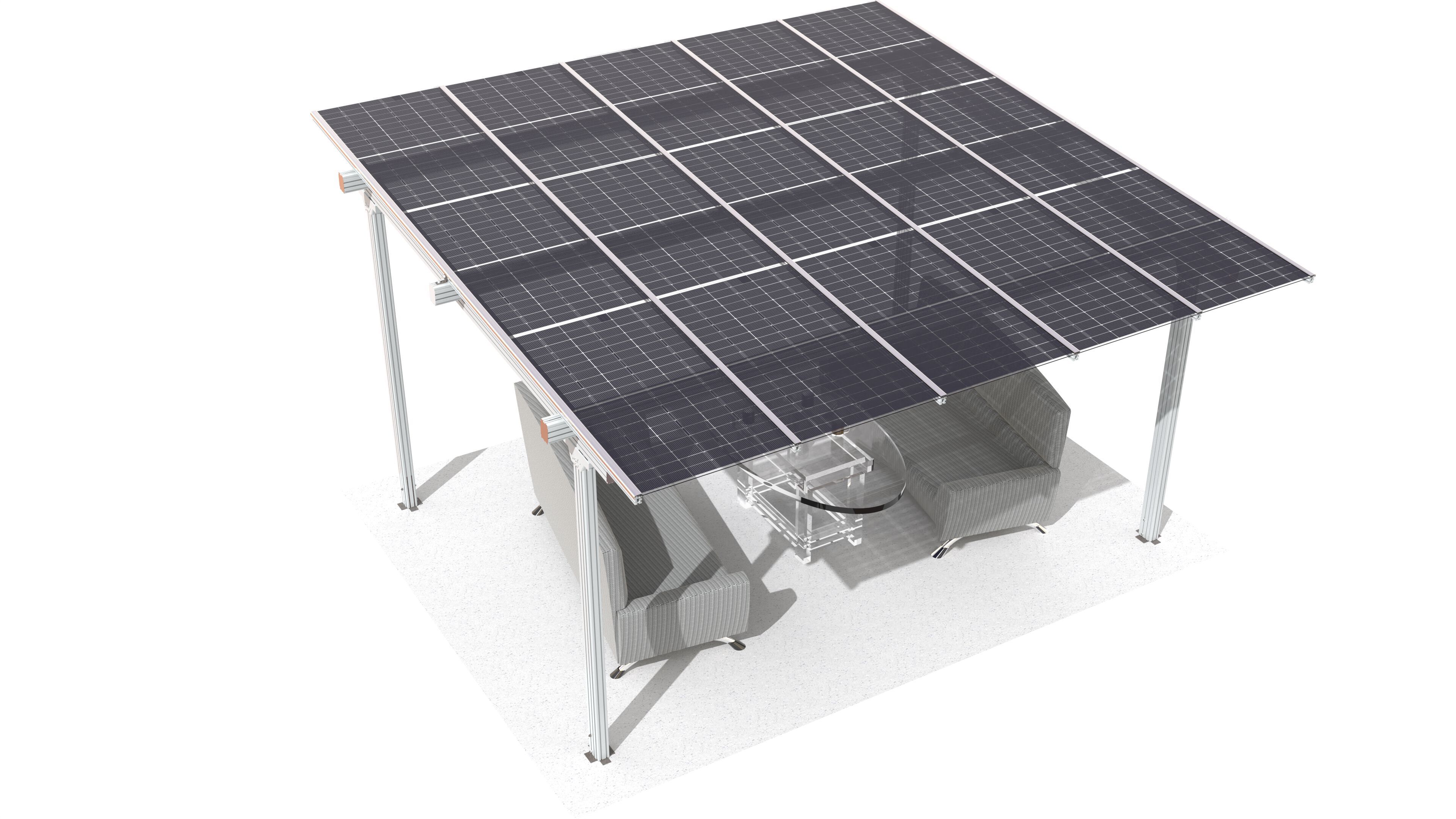 Алюминиевый навес с бескаркасными фотоэлектрическими модулями ECOBEL PensiVETRO ARCH-00057809 - Вид №1