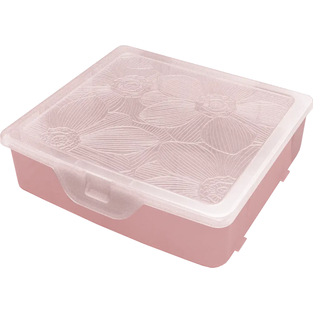 Органайзер для хранения S 14x13.5x4.1 см пластик с крышкой цвет розовый 82973728 STLM-2127046 Santreyd 