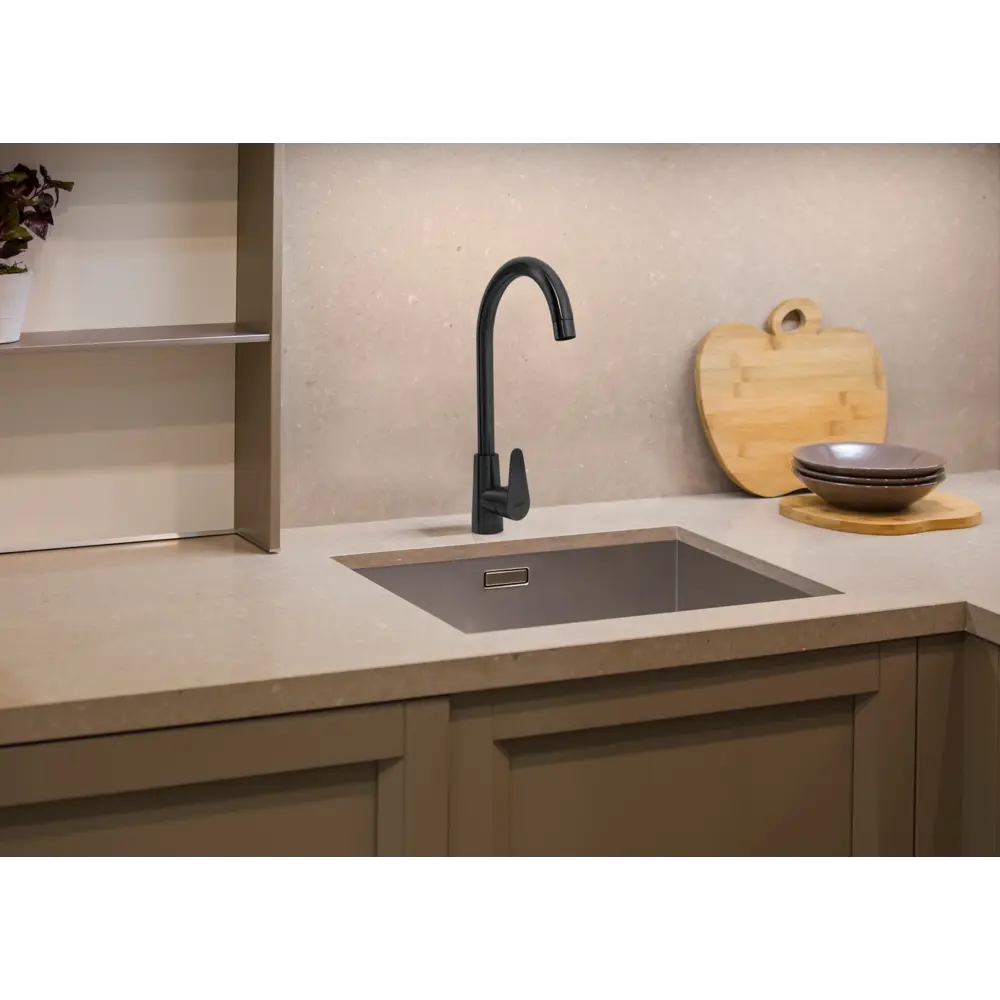 Кухонный смеситель Delinia с поворотным изливом - черный элегантность 89347739 Шира STLM-0877781 - Вид №5