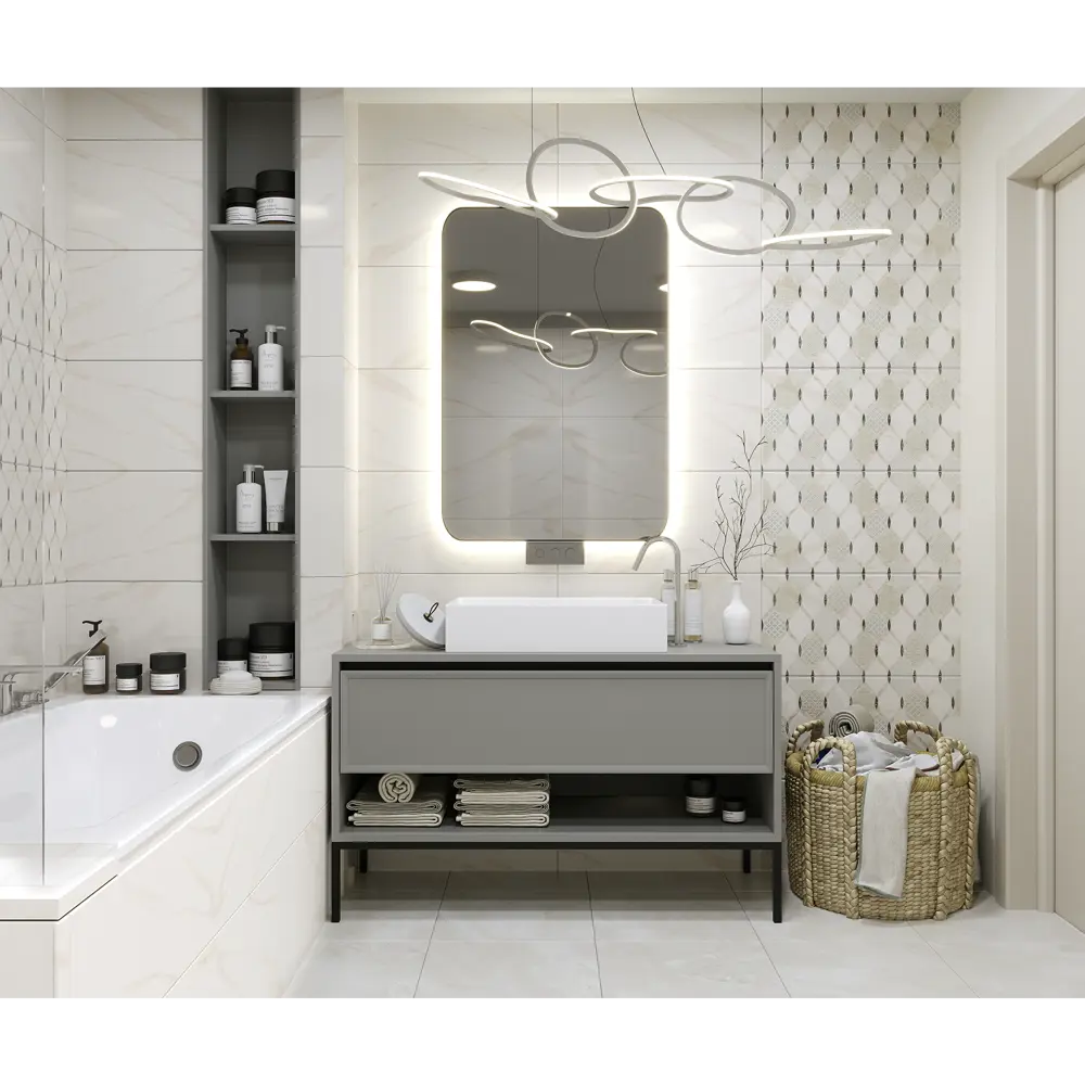 Плитка настенная Azori Astra Arabesco 31.5x63 см 1.79 м² матовая цвет бежевый 89404308 STLM-2196984 - Вид №5