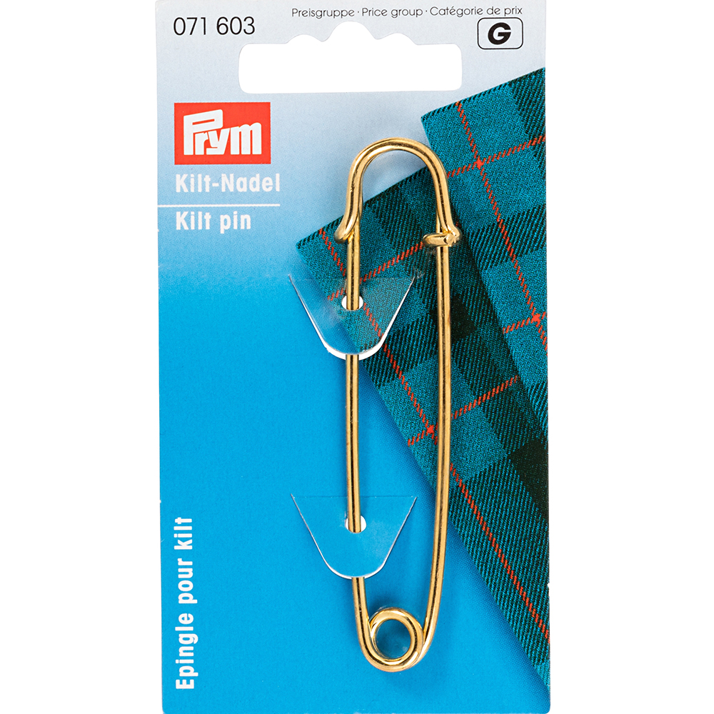 071603 Булавки английские для килта 76 мм латунь на картоне 1 шт под золото PRYM 