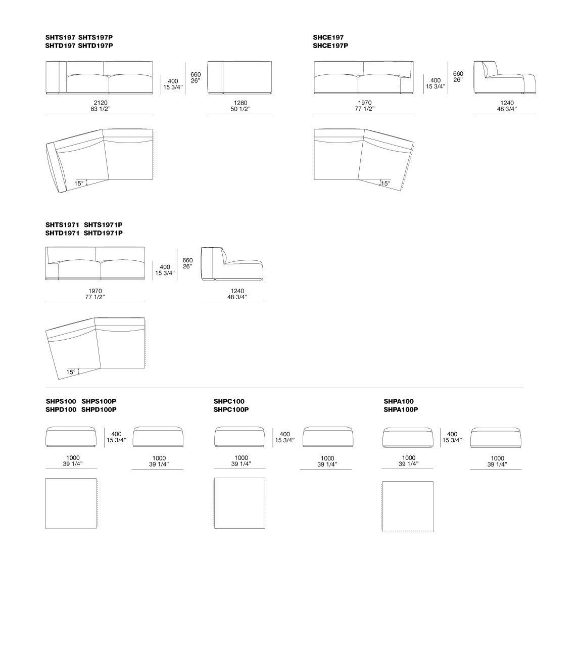 Съемный диван из ткани Poliform ARCH-00065384 - Вид №5