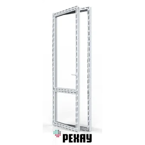 91856037 Пластиковая дверь ПВХ балконная Rehau Grazio 2100x600мм (ВхШ) левая двухкамерный стеклопакет белый STLM-1540407