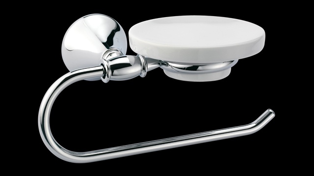 TM238 Полотенцедержатель с мыльницей, керамическая, настенный bagno&associati TEMPO Bagno & Associati