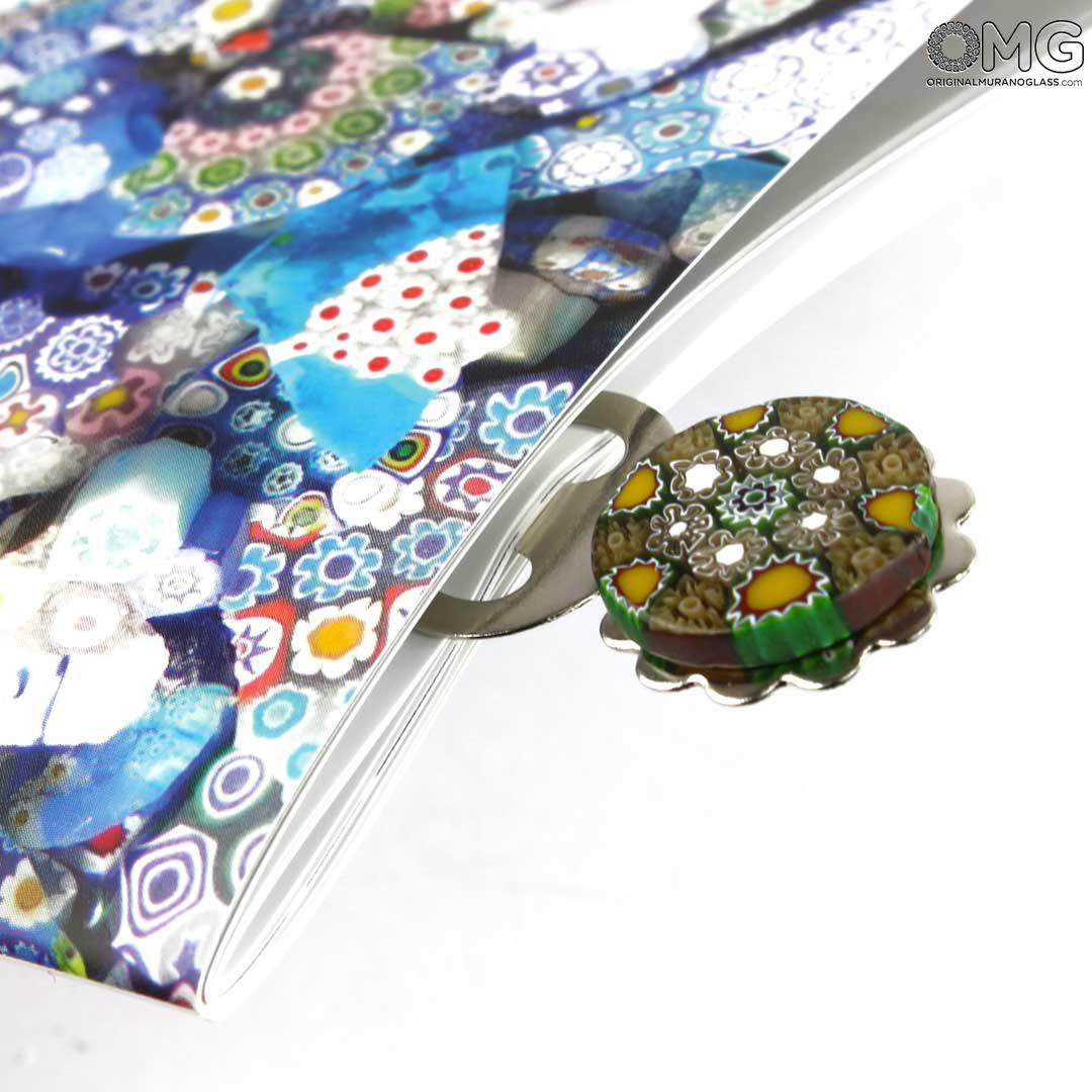 4038 ORIGINALMURANOGLASS Закладка для книг Миллефиори - муранское стекло OMG 4 см  - Вид №1