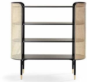 Wiener GTV Design Открытый книжный шкаф из бука и венской соломы Mos