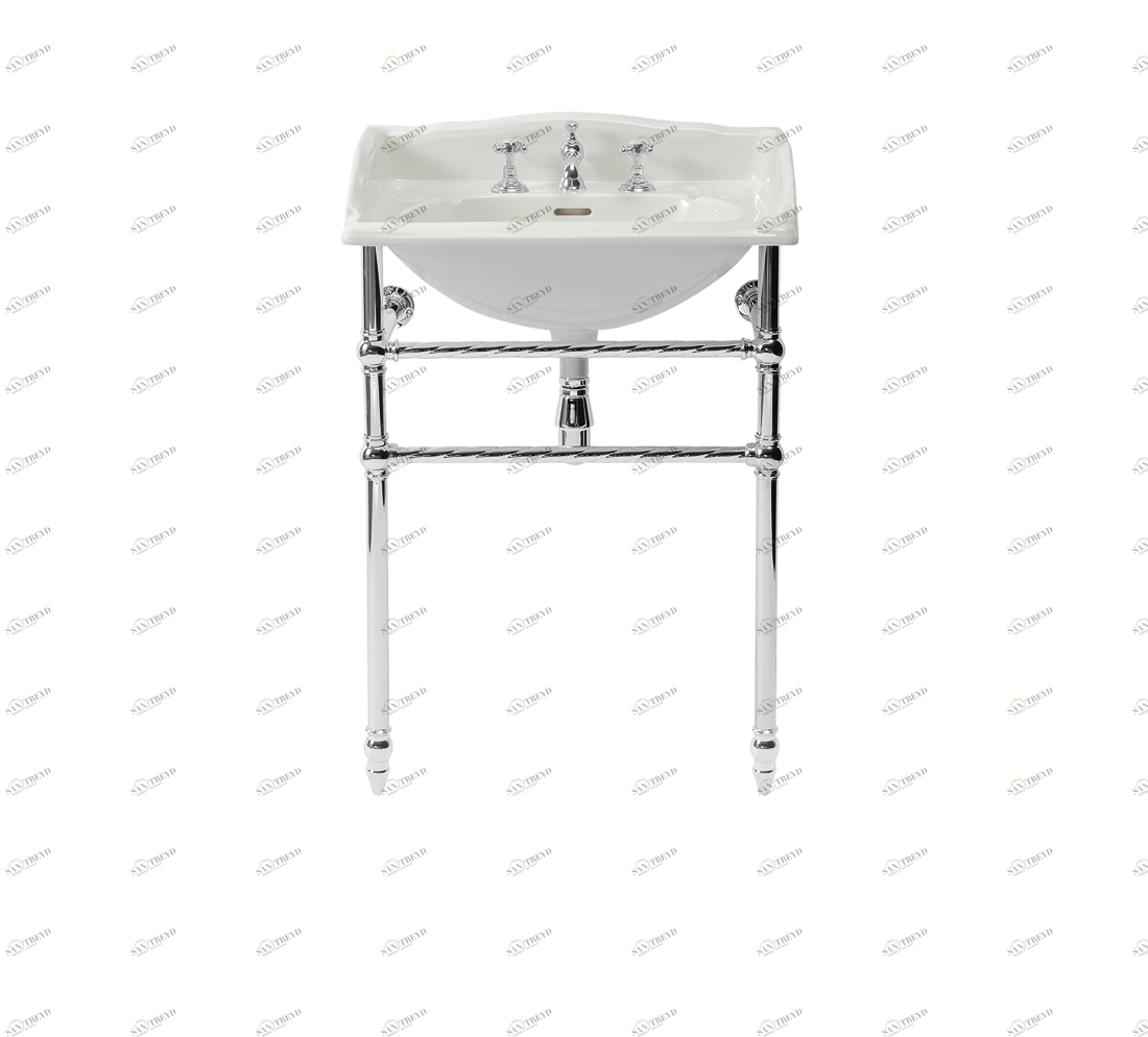 Gentry Home Таз большой белый Victorian Хром GH102104