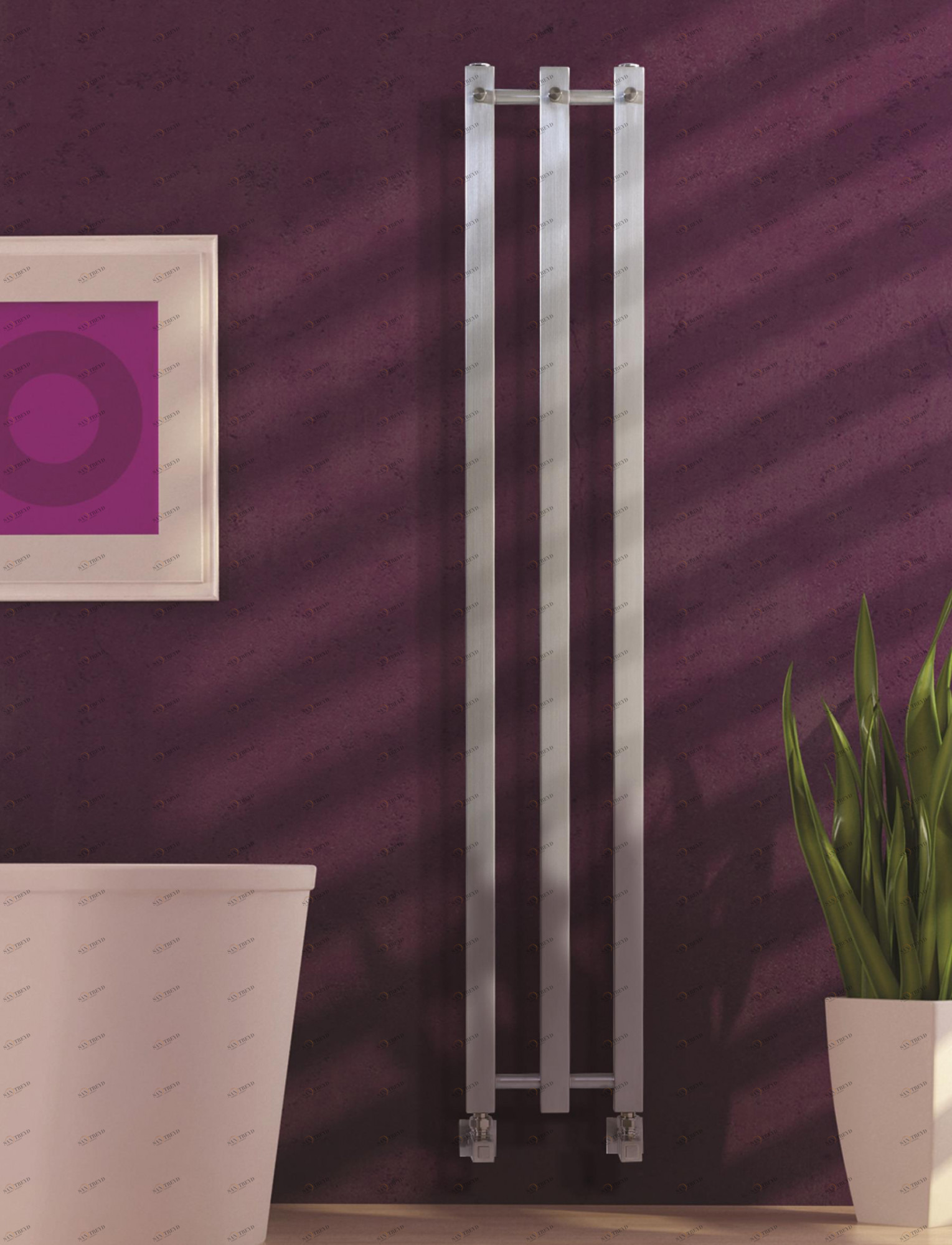 Радиатор Hammam DOMINO Stainless steel radiator комбинированный; электрический или водяной Сталь 