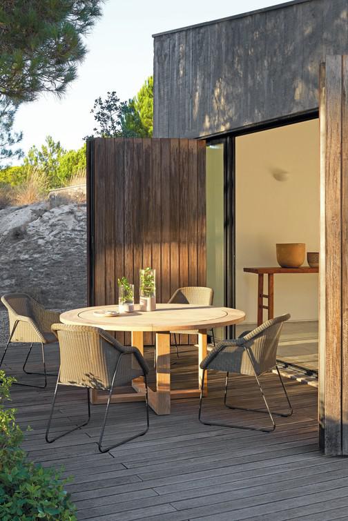 MNST869 Обеденный стол teak ⌀130см Manutti Siena - Вид №3