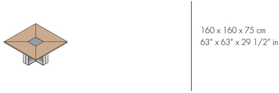 Bralco Квадратный стол для переговоров из кожи Arche sun-id-1385987 - Вид №2