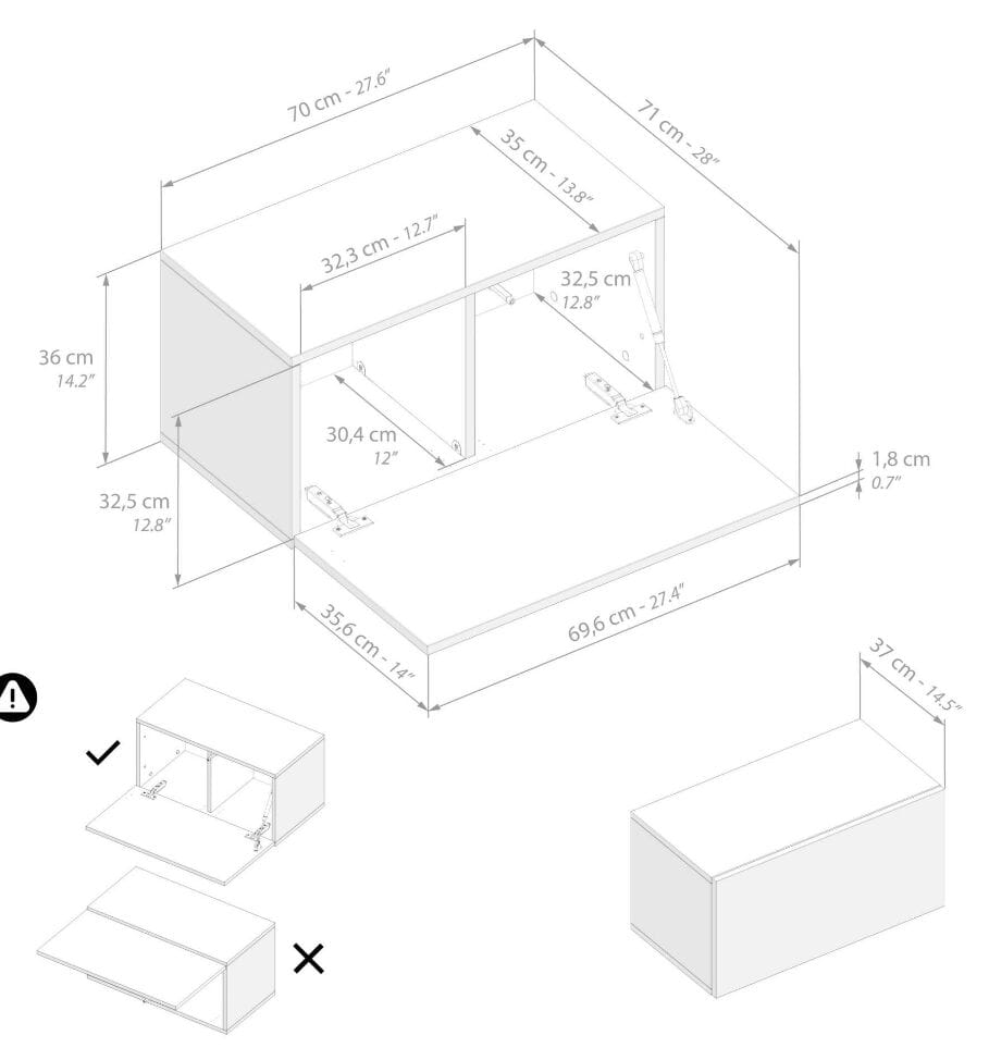 Горизонтальный навесной шкаф из меламинированного материала с дверным полотном Mobili Fiver Easy ARCH-00140422 - Вид №22