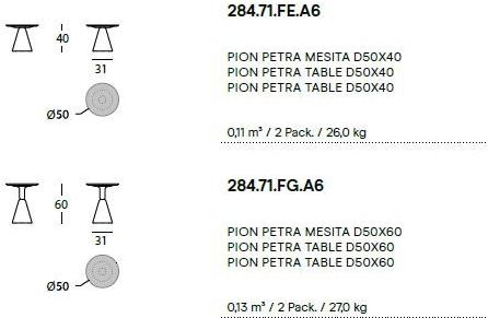 Sancal Высокий круглый мраморный журнальный столик Pion sun-id-1405763 - Вид №2