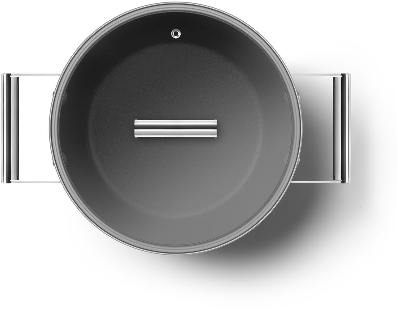 CKFC2411BLM Посуда / кастрюля с двумя ручками и крышкой 24 см, чёрная SMEG  - Вид №4